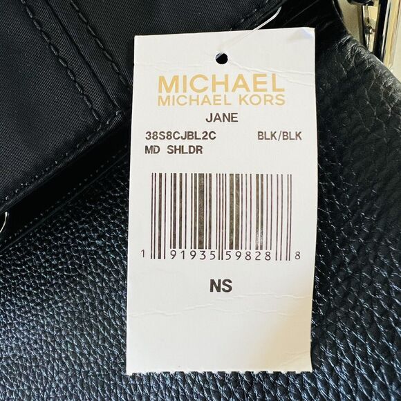 MICHAEL KORS Jane Black Nylon Leather Medium Shoulder Bag - Picture 12 of 12